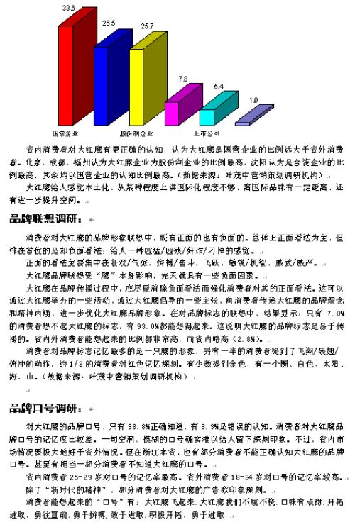 大紅鷹營銷策劃調研報告
